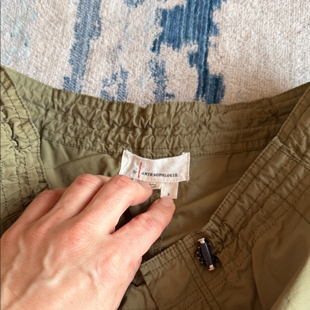Anthropologie Olive Green Drawstring Jogger Pants - Picture 4 of 8